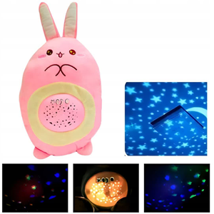 شب خواب کودک موزیکال و چراغدار طرح خرگوش صورتی Baby Animal Music Projection lamp_اسباب بازی